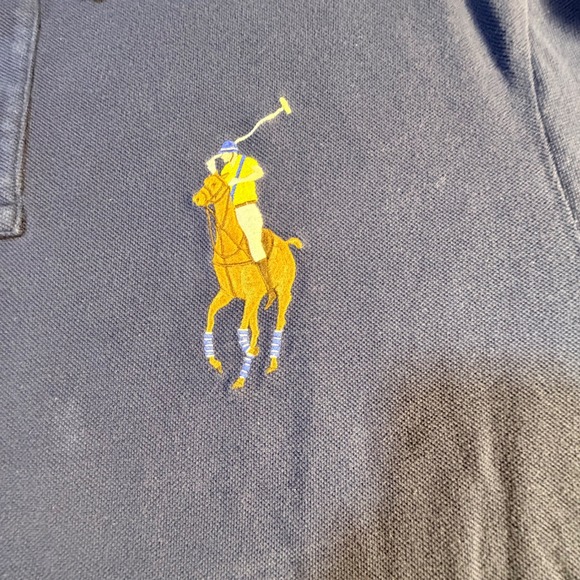 Ralph Lauren Polo Shirt Men's Navy Blue Big Pony Number 3 Short Sleeve Size XL - Picture 3 of 5